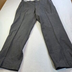 Vintage 54 Mens Charcoal Gray Wool Trousers Union Made ACWA Cuffed Pants 37x30.5